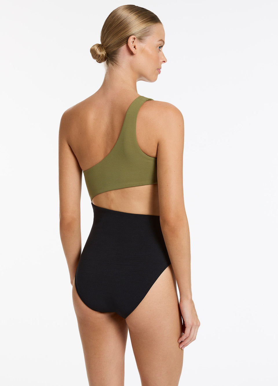 Jets Swim Versa Rib One Shoulder One Piece