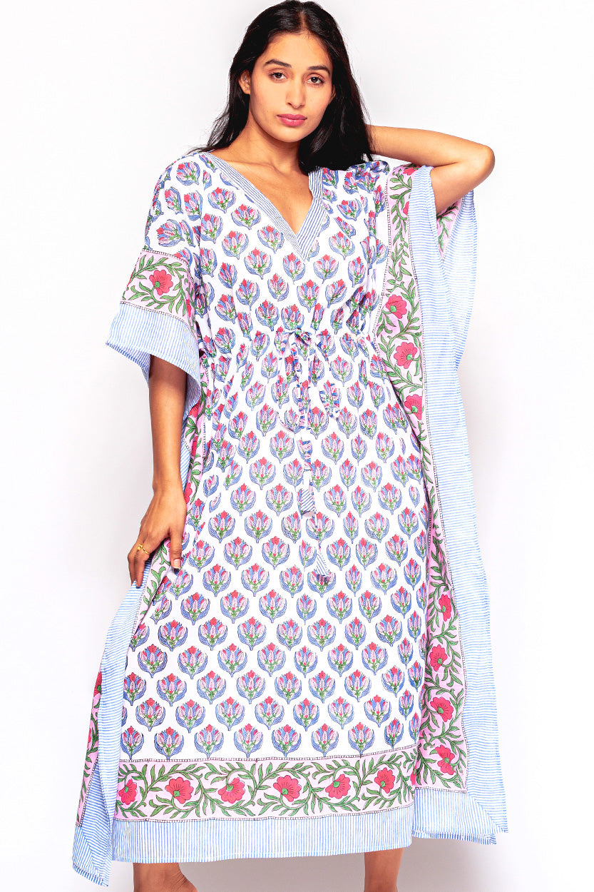 Sevya Handmade Anjali Block Print Caftan