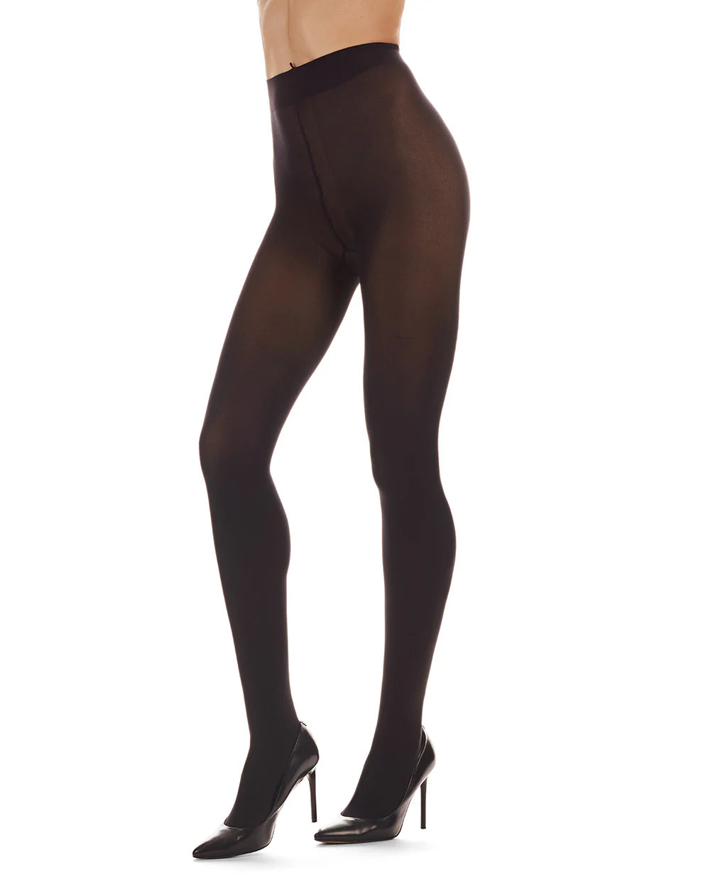 MeMoi Lace Me Up Backseam 60 Denier Opaque Tight