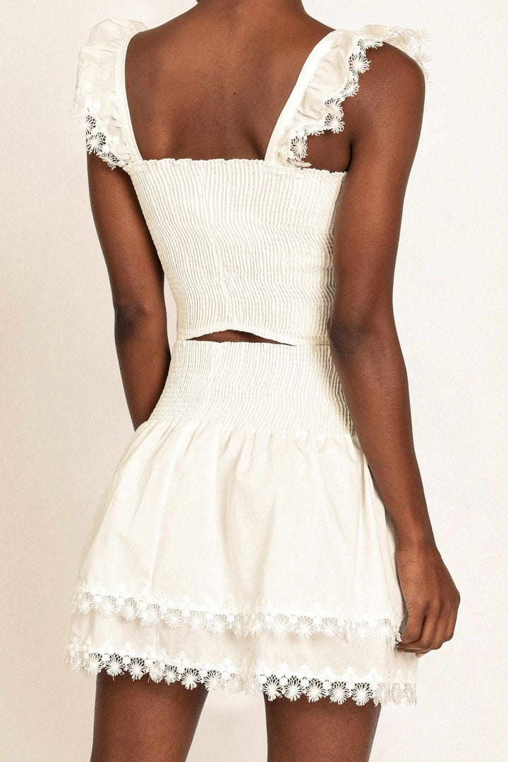 Layered hem with delicate lace trim Skirt