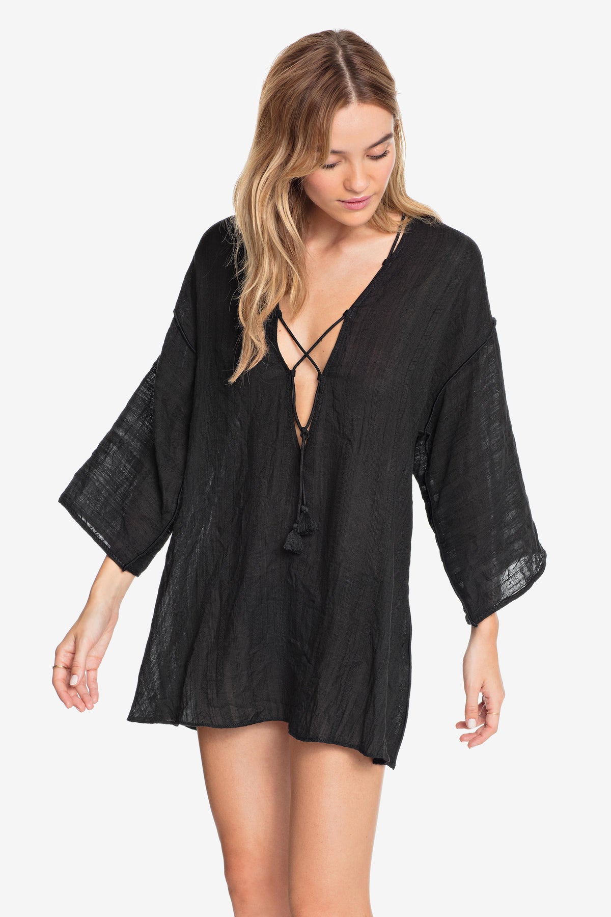 Robin Piccone Michelle Lace Up Tunic Cover Up
