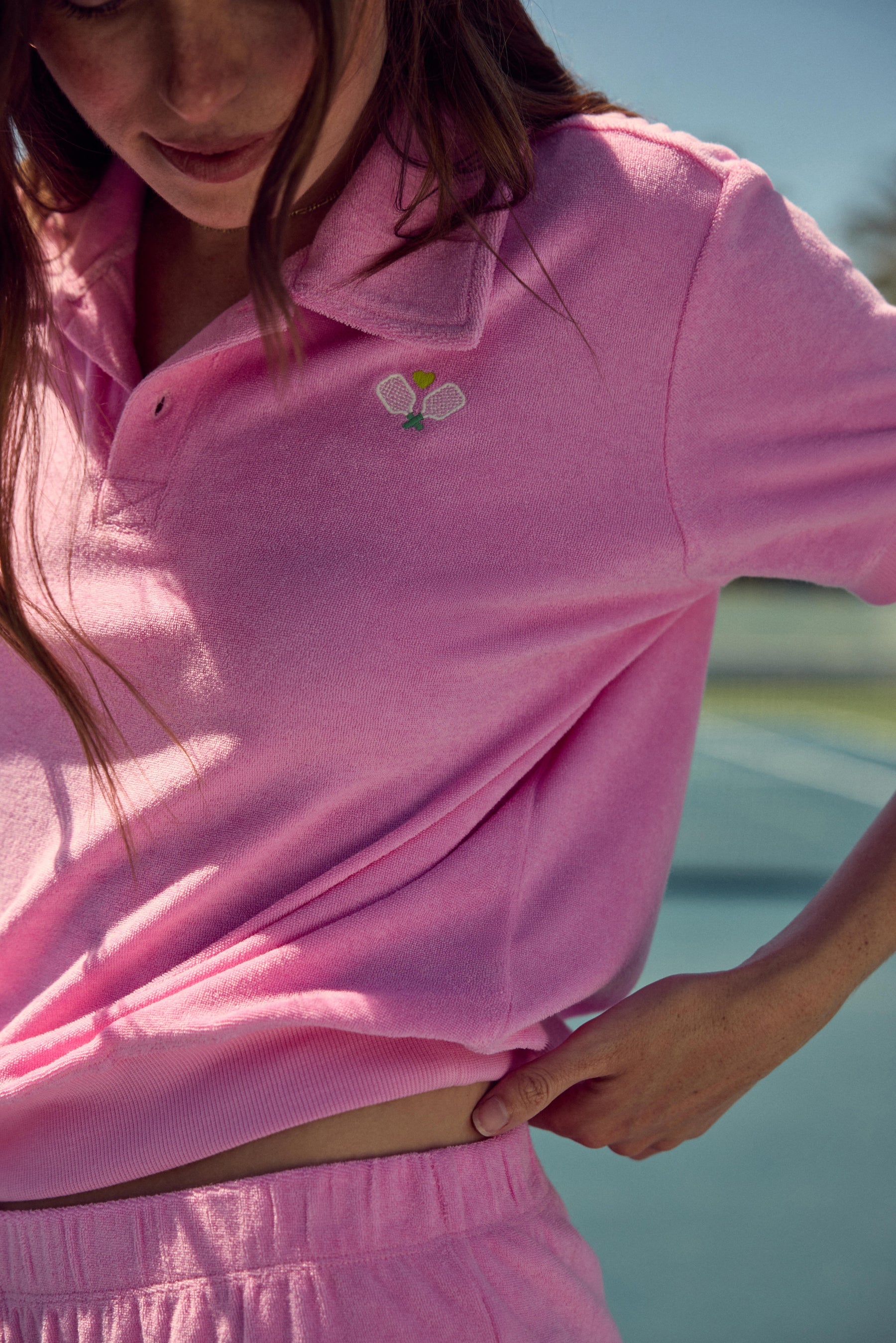 P.J. Salvage S/S Polo Tee Happiest on the Court