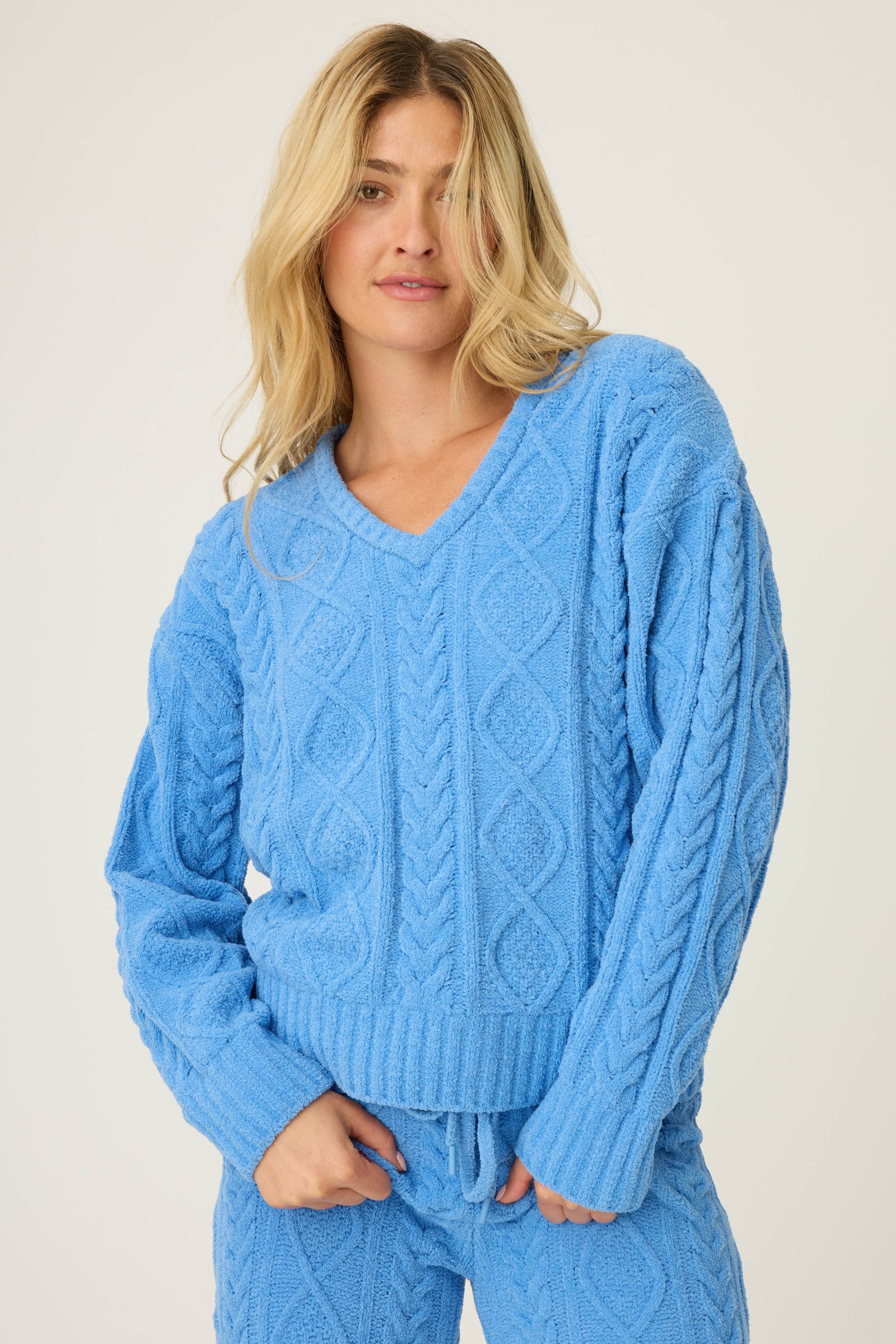 P.J. Salvage Cozy Chenille Cable Knit L/S Sweater