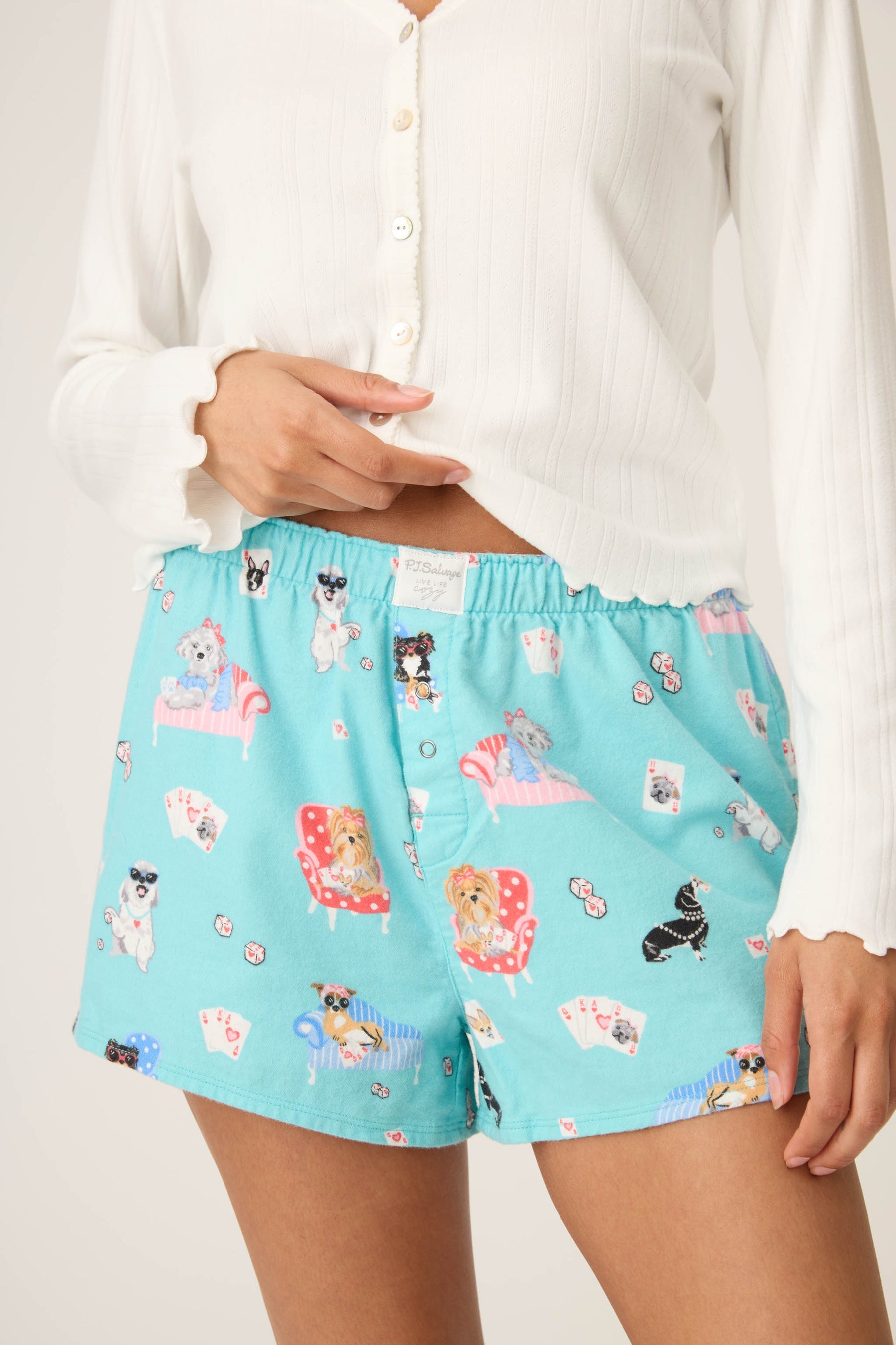 P.J. Salvage Print Flannel Shorts