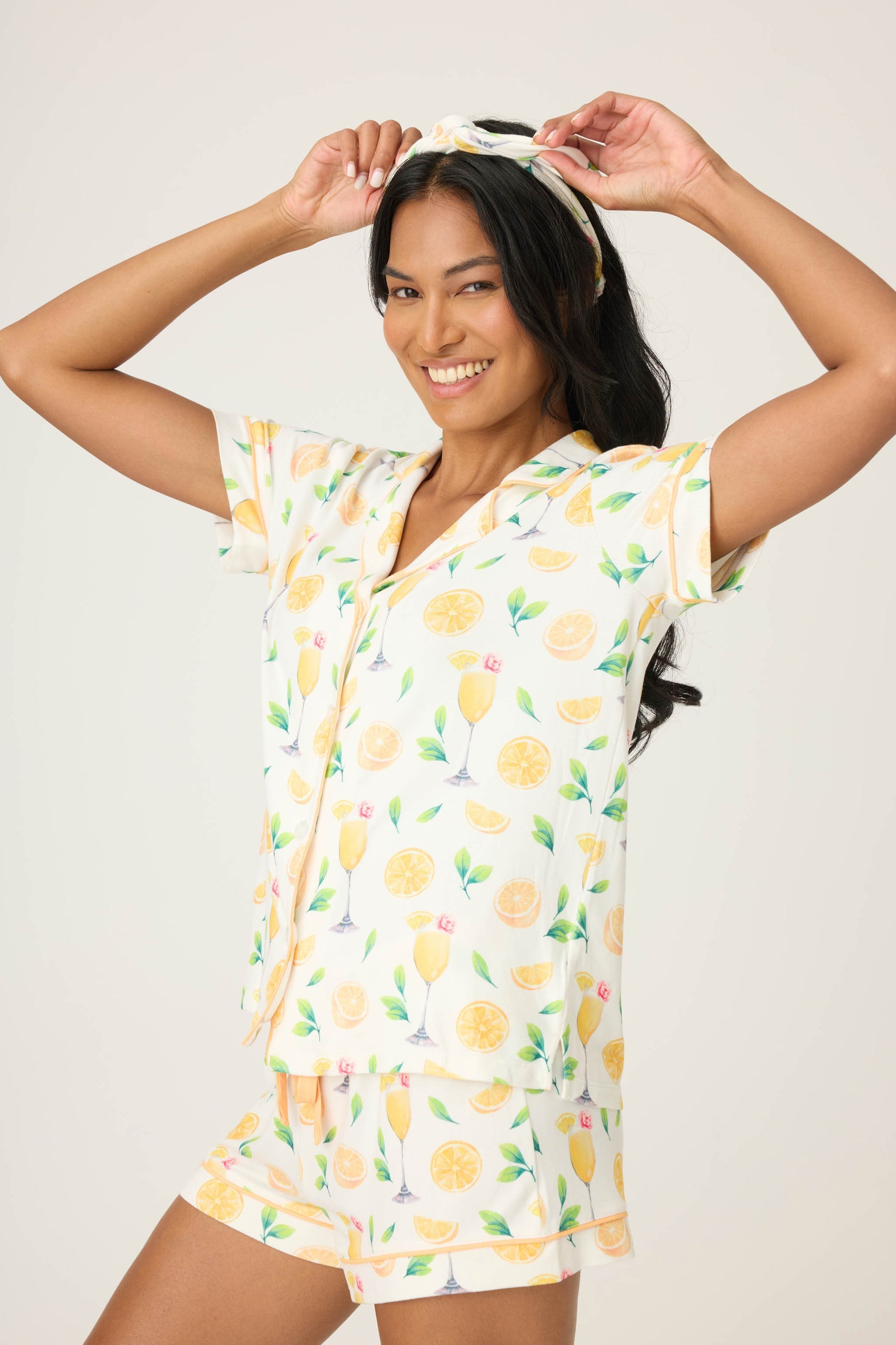 P.J. Salvage Mimosa Me Drink Print 3-piece PJ Set