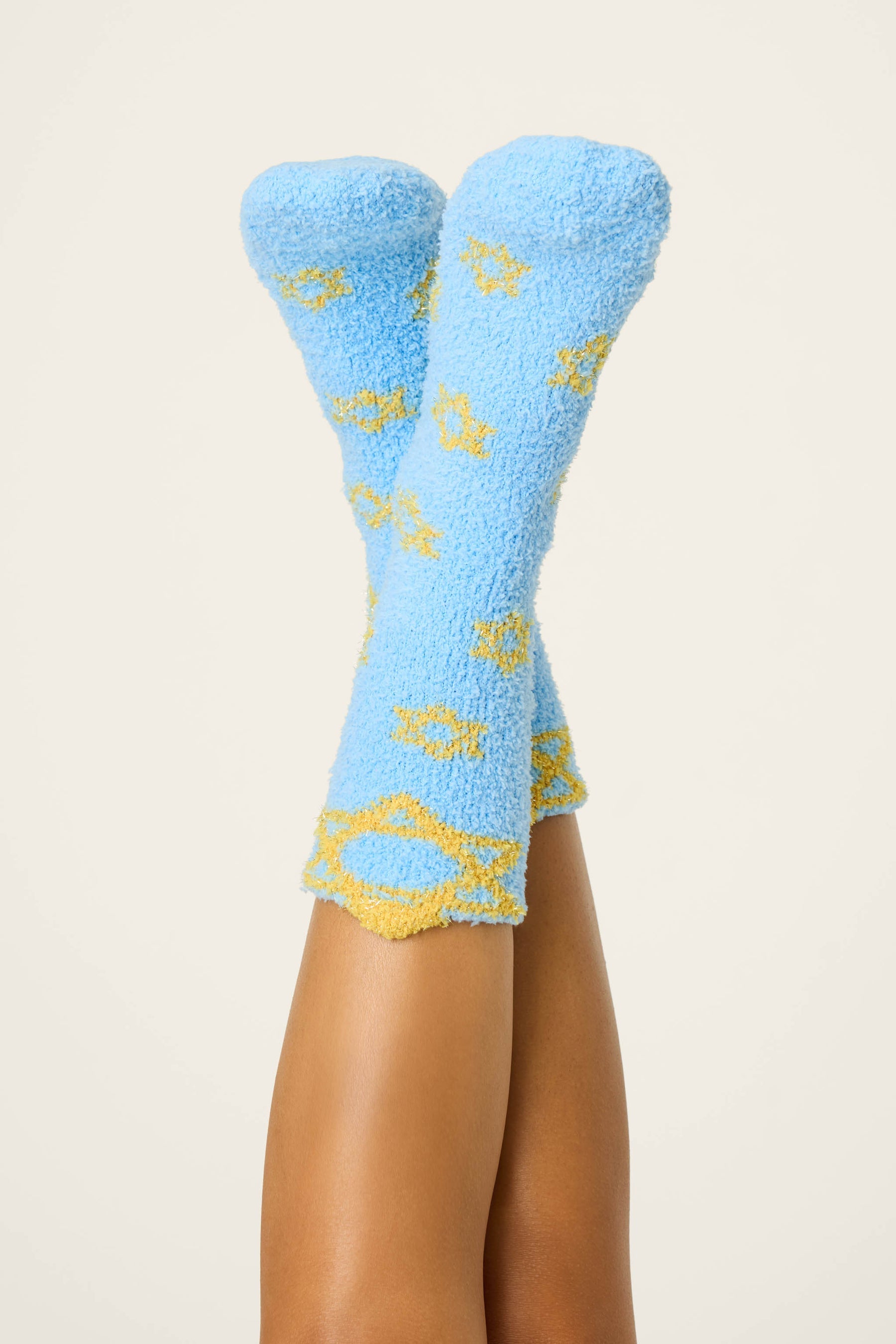 P.J. Salvage Star of David Cozy Crew Sock with Grippers
