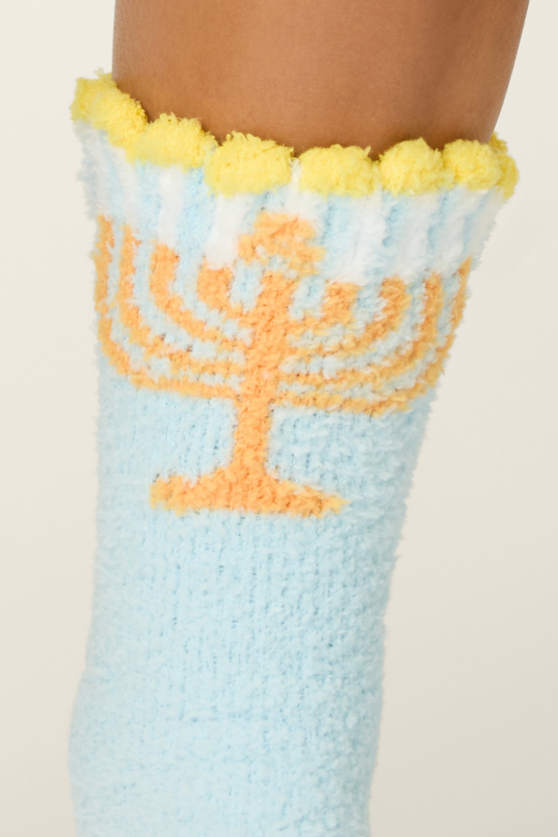 P.J. Salvage Menorah Cozy Crew Sock with Grippers