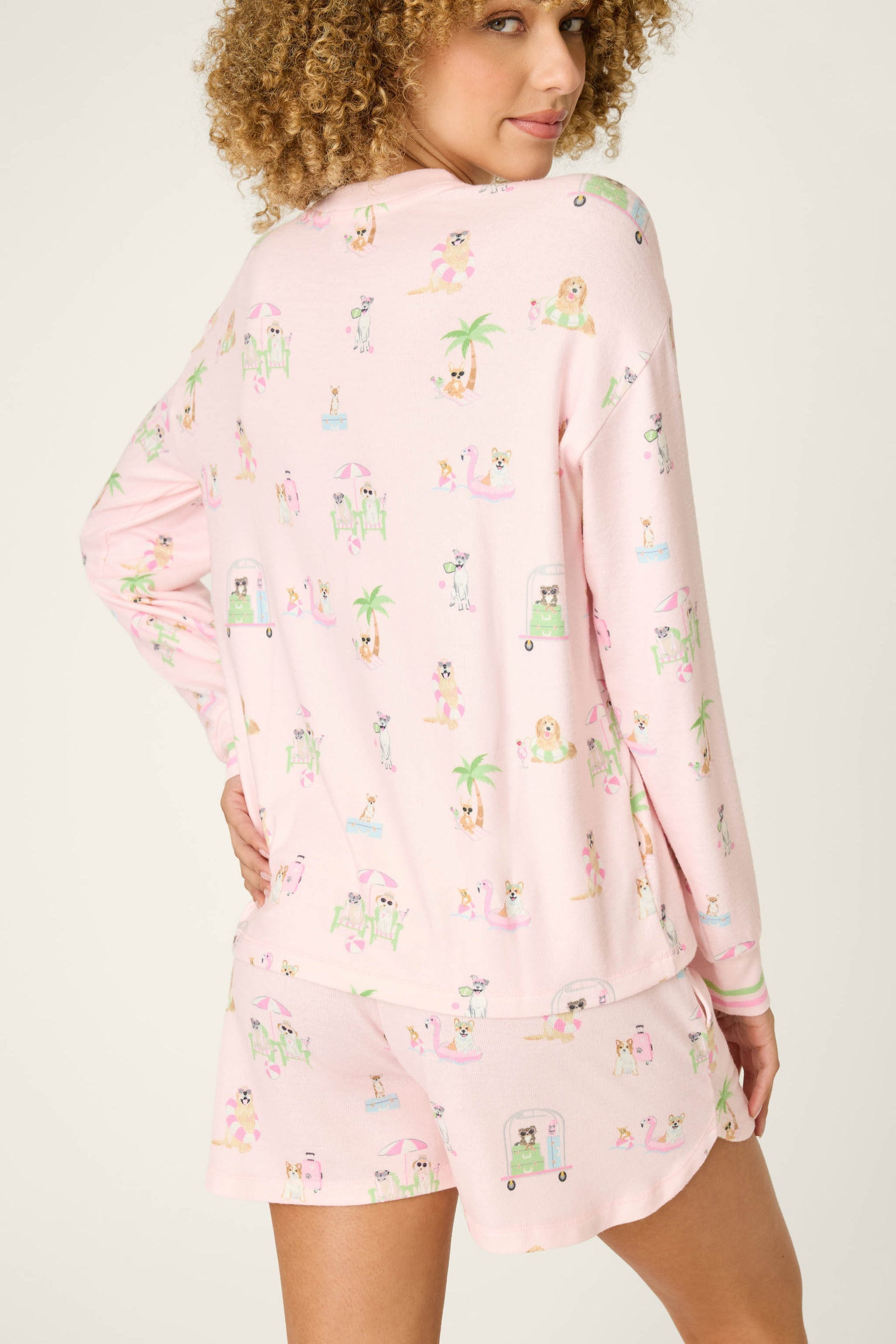 P.J. Salvage Pupcation Palms Sunnies & Sunshine L/S Top