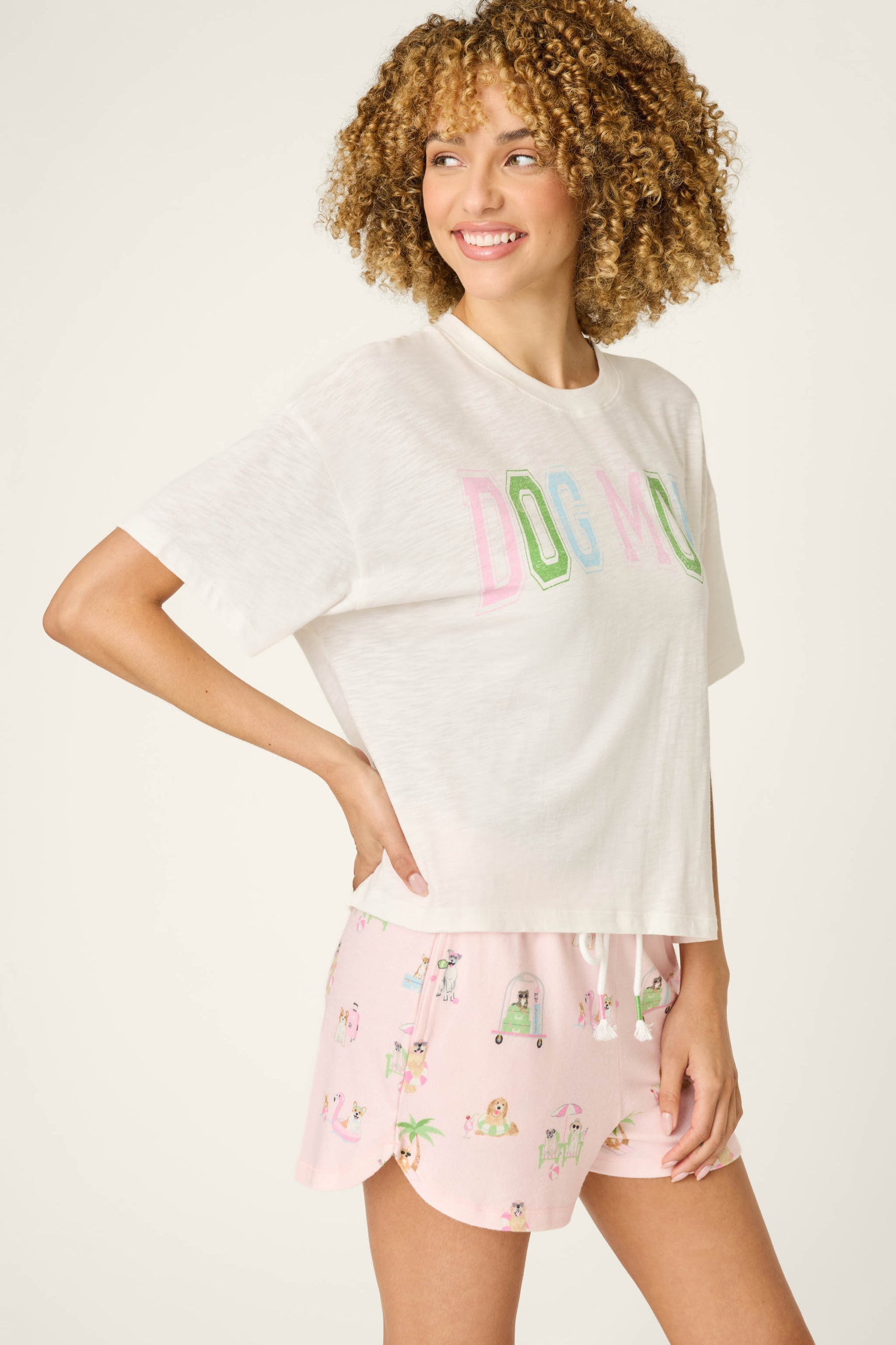 P.J. Salvage Pupcation Palms Dog Mom S/S Graphic Tee