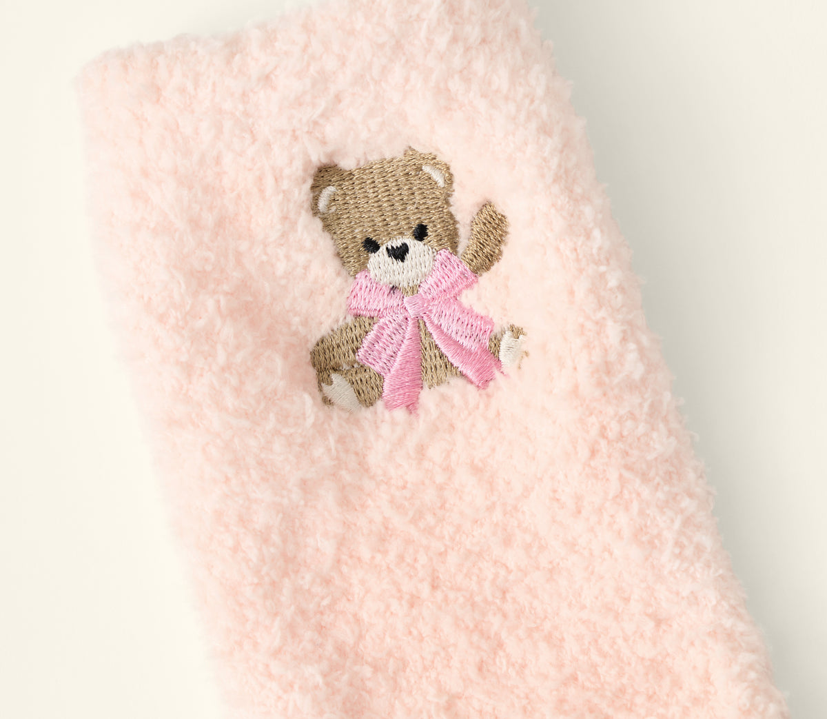 P.J. Salvage Pink Bow Bear Sock