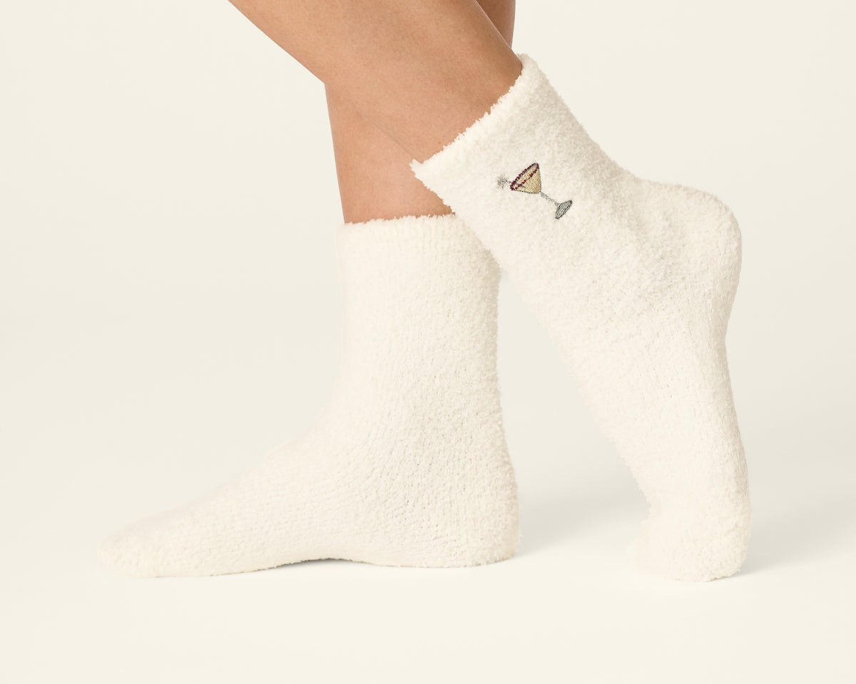 P.J. Salvage Flannels Holiday Martini Cozy Crew Sock