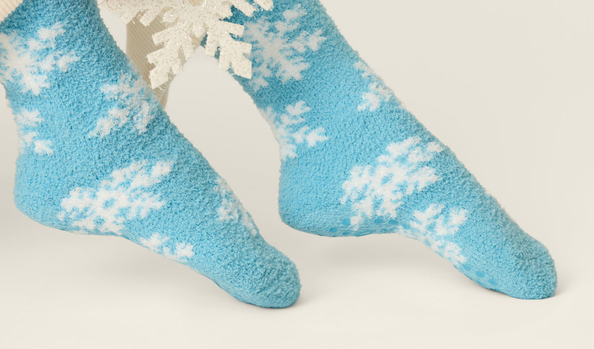 P.J. Salvage Blue Snowlflake Cozy Sock