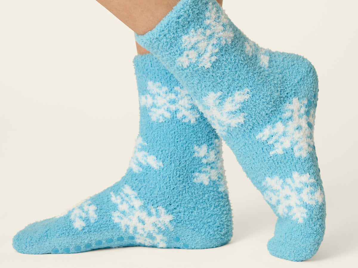 P.J. Salvage Blue Snowlflake Cozy Sock