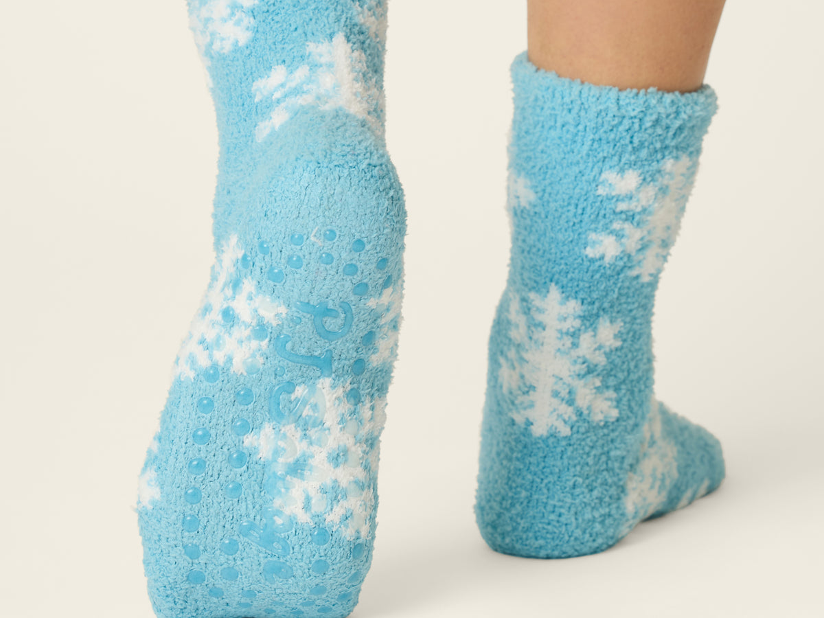 P.J. Salvage Blue Snowlflake Cozy Sock