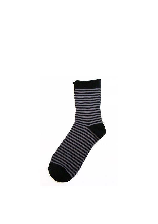 Plush Thin Rolled Striped Fleece Socks Printed