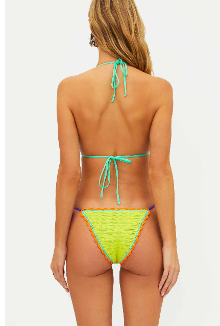 Technicolor striped bikini bottom by Beach Riot