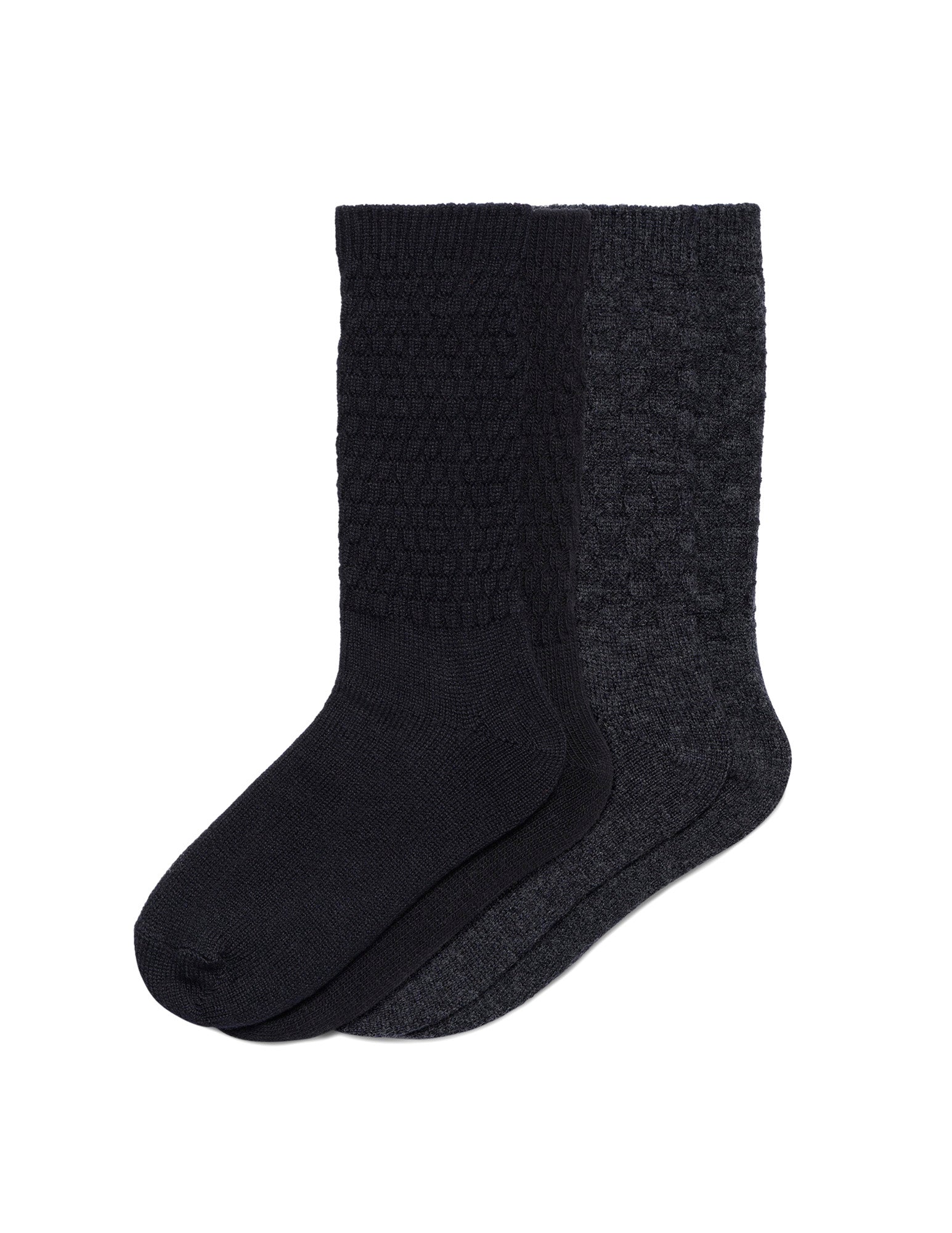 Hue Textured Wool Blend Crew Sock 2 Pack