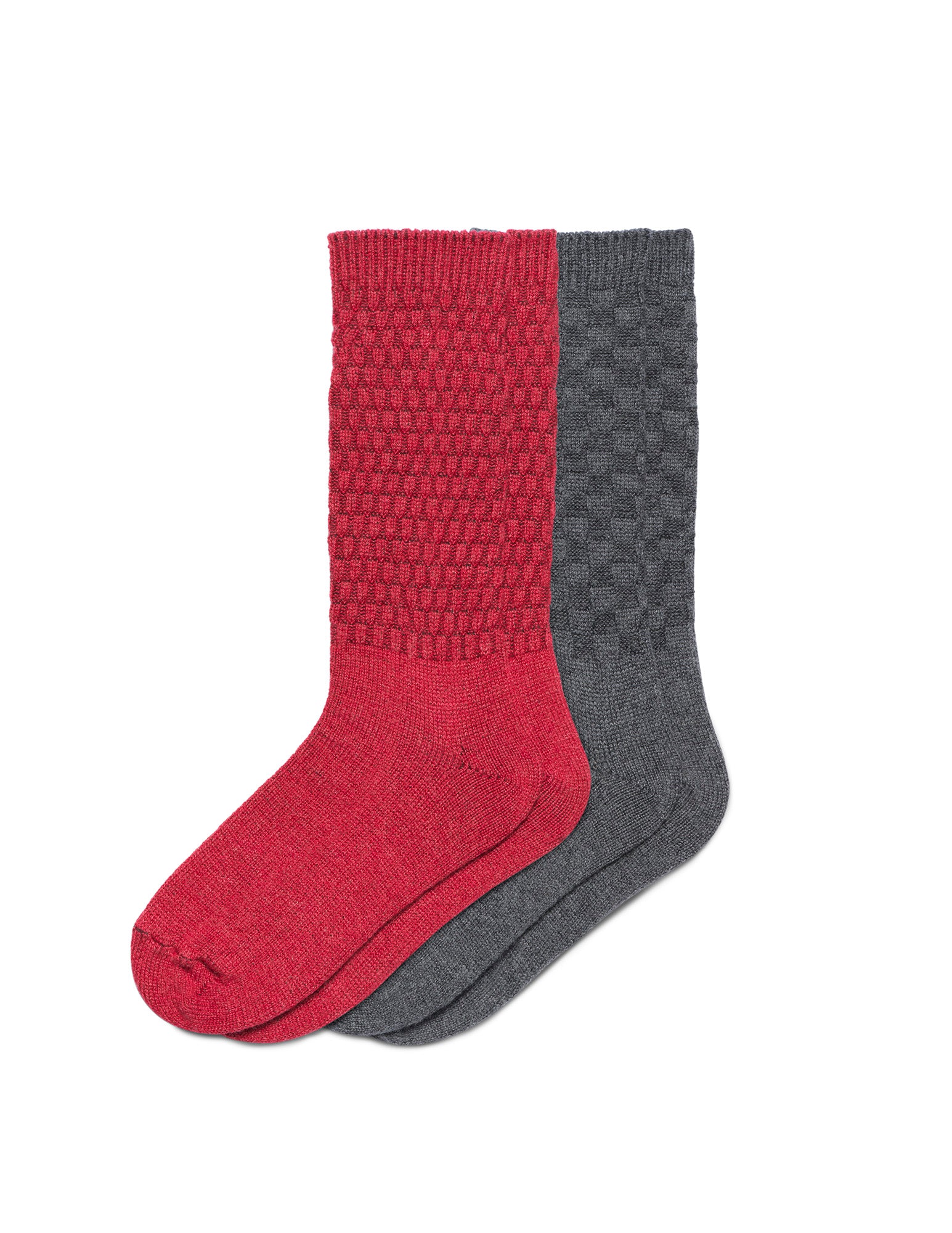 Hue Textured Wool Blend Crew Sock 2 Pack