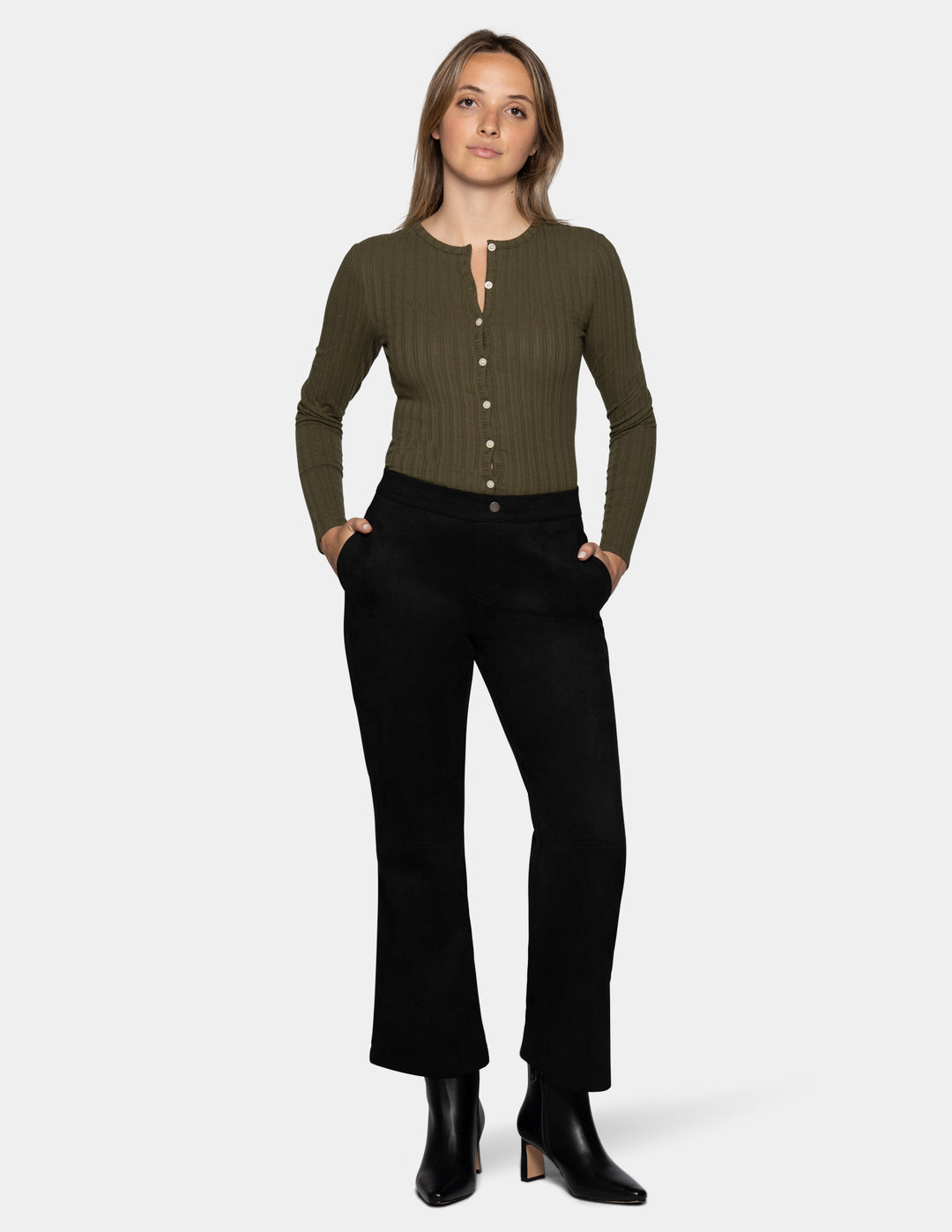 Hue Faux Suede Kick Flare Pant