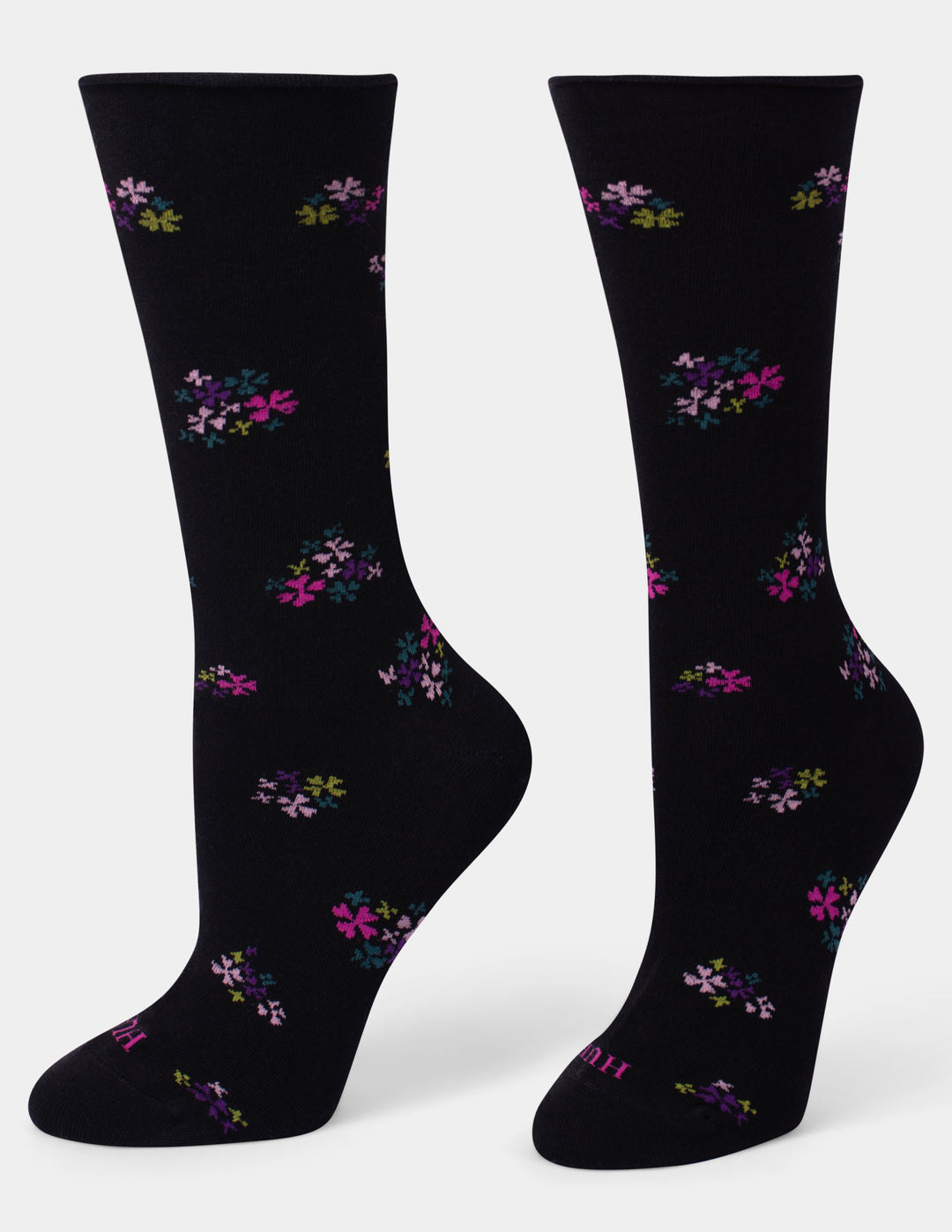 Hue Jeans Socks - Black Floral