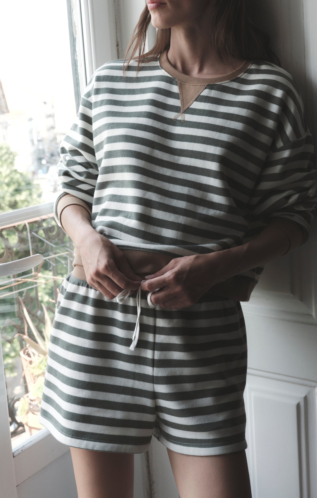 Z Supply Low Key Stripe Fleece Short