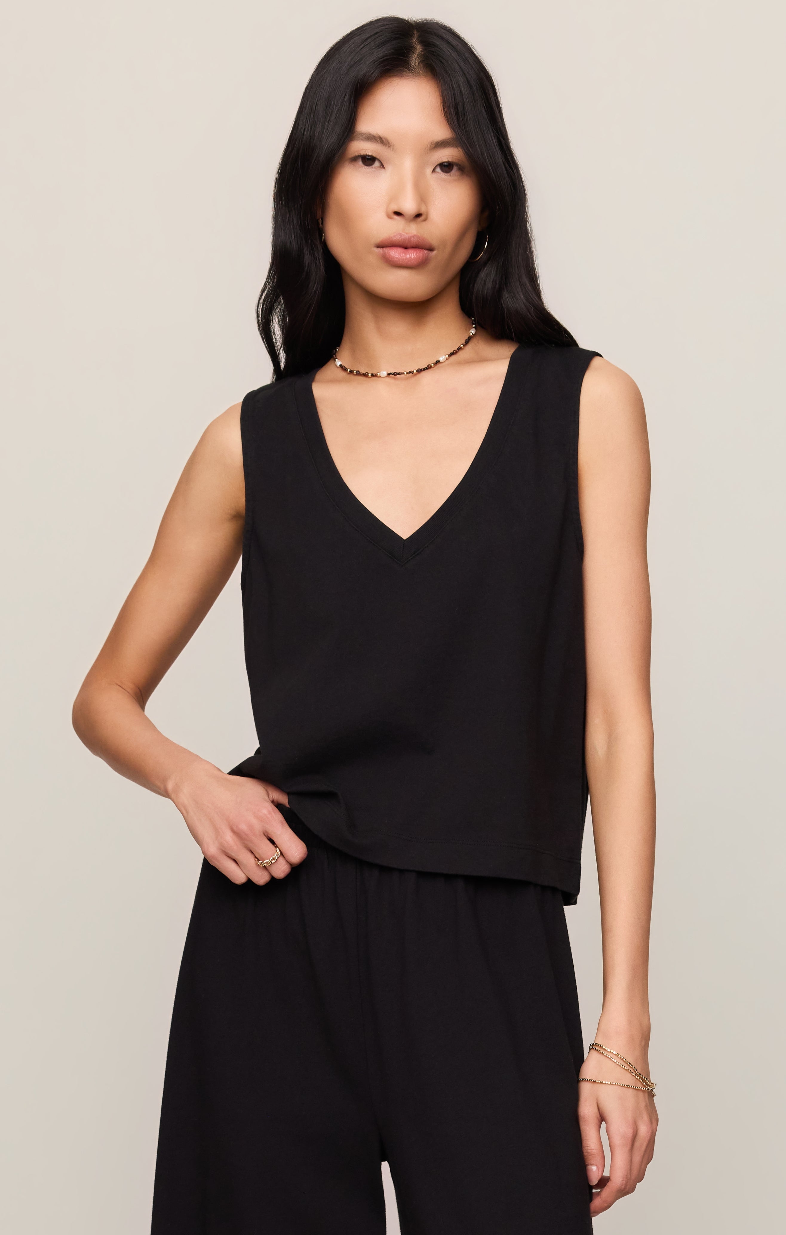 Z Supply Sloane V-Neck Cotton Jersey Tank