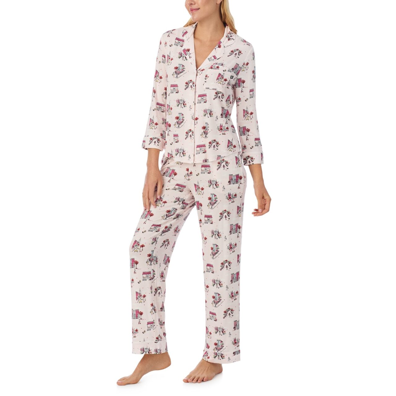 Kate Spade Printed 3/4 Sleeve PJ Set