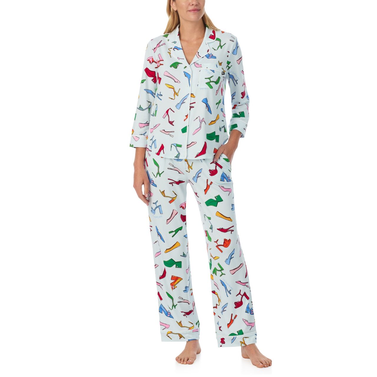 Kate Spade Recycled Brushed Jersey 3/4/S Long PJ Set