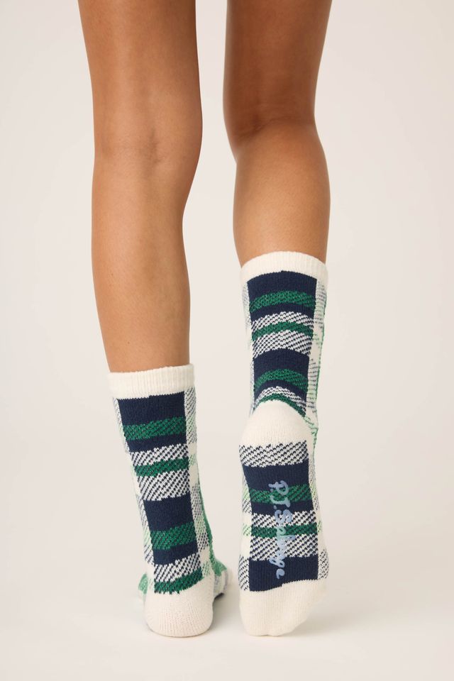 P.J. Salvage Let`s Get Cozy Plaid Crew Sock