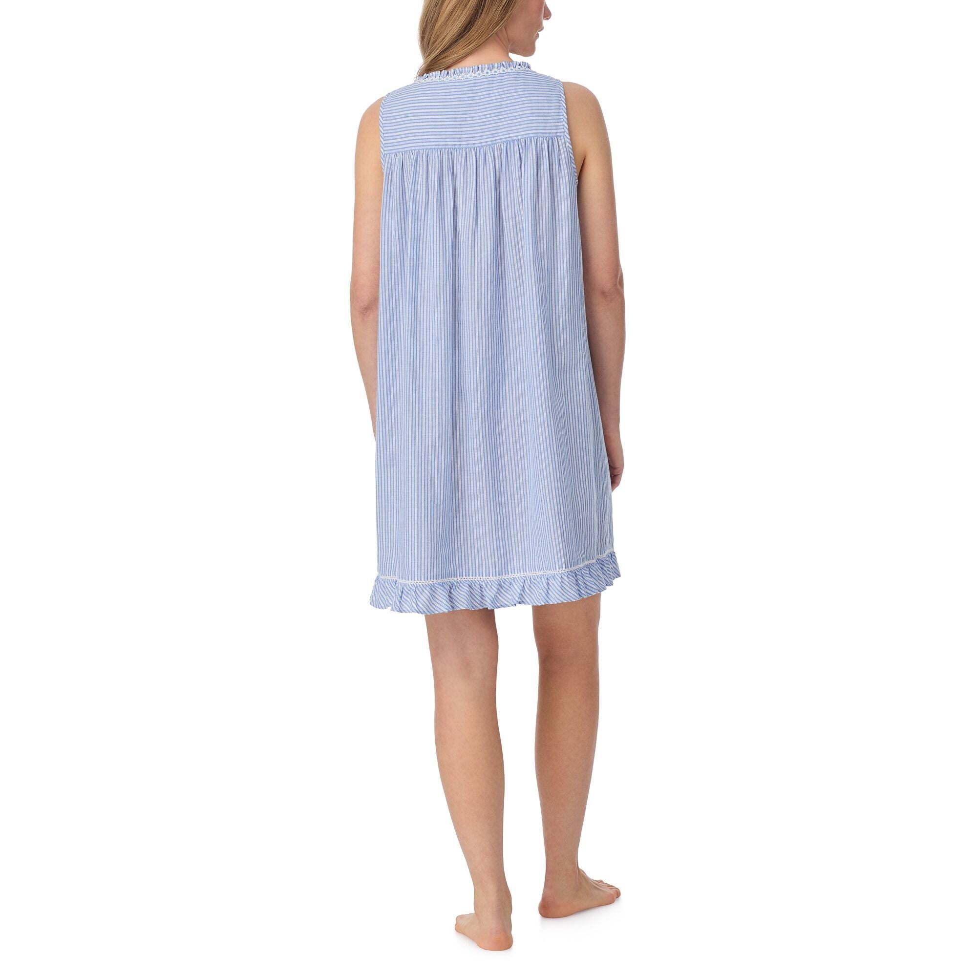 Eileen West 36" Iconic Blue Stripe Cotton Dobby Yarndye Chemise