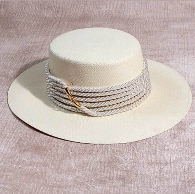 Hannia Char Boater Cocha Hat