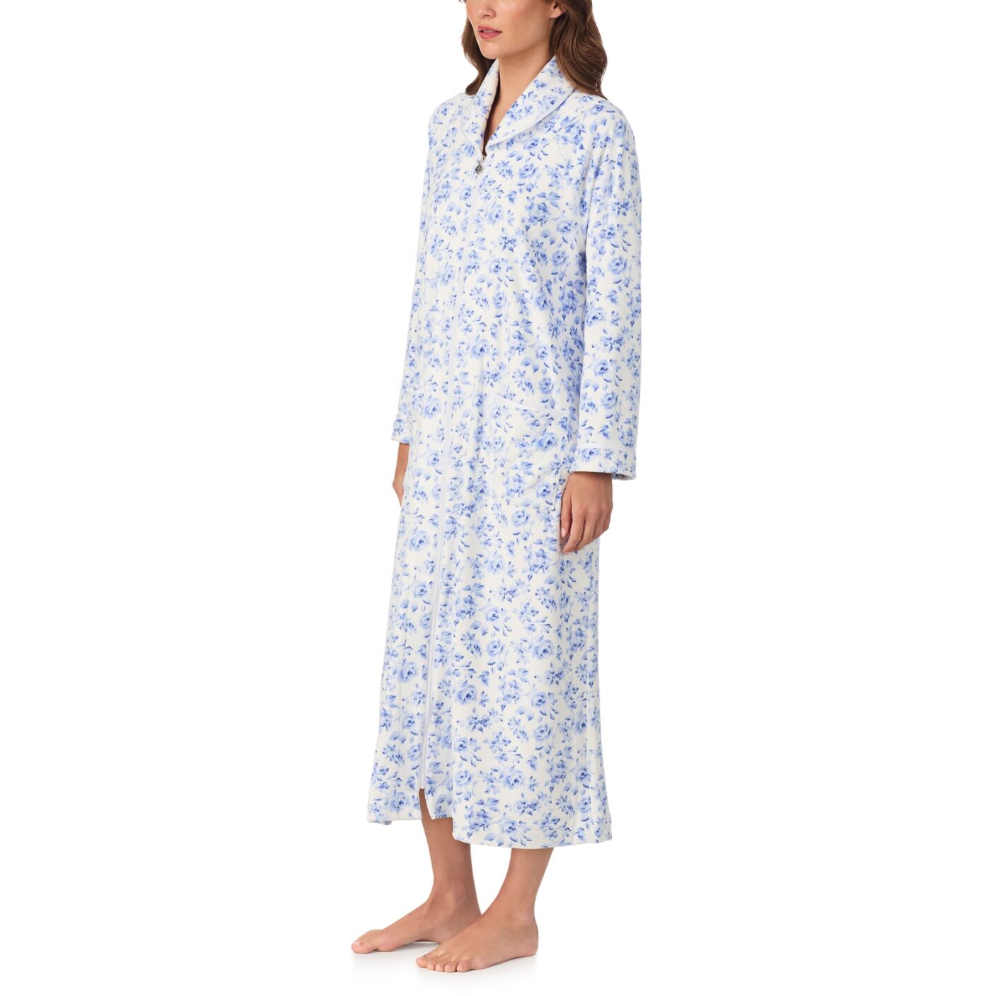 Eileen West Velour Long Zip Robe
