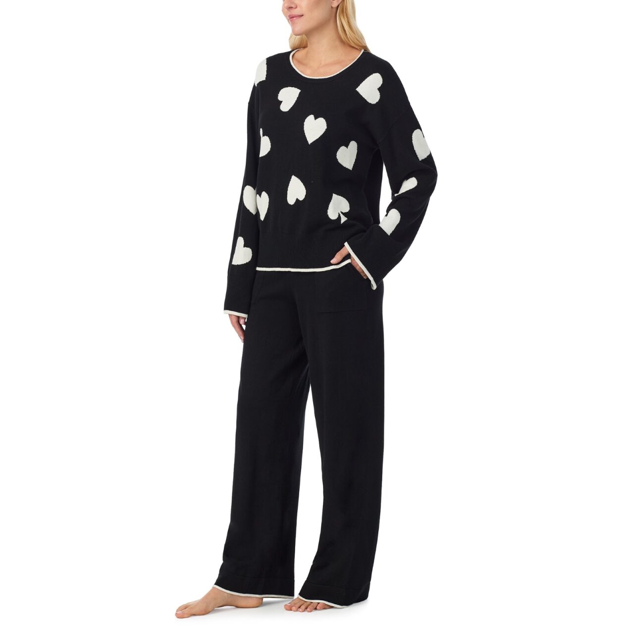 Kate Spade Scattered Heart L/S Sweater Pant PJ Set