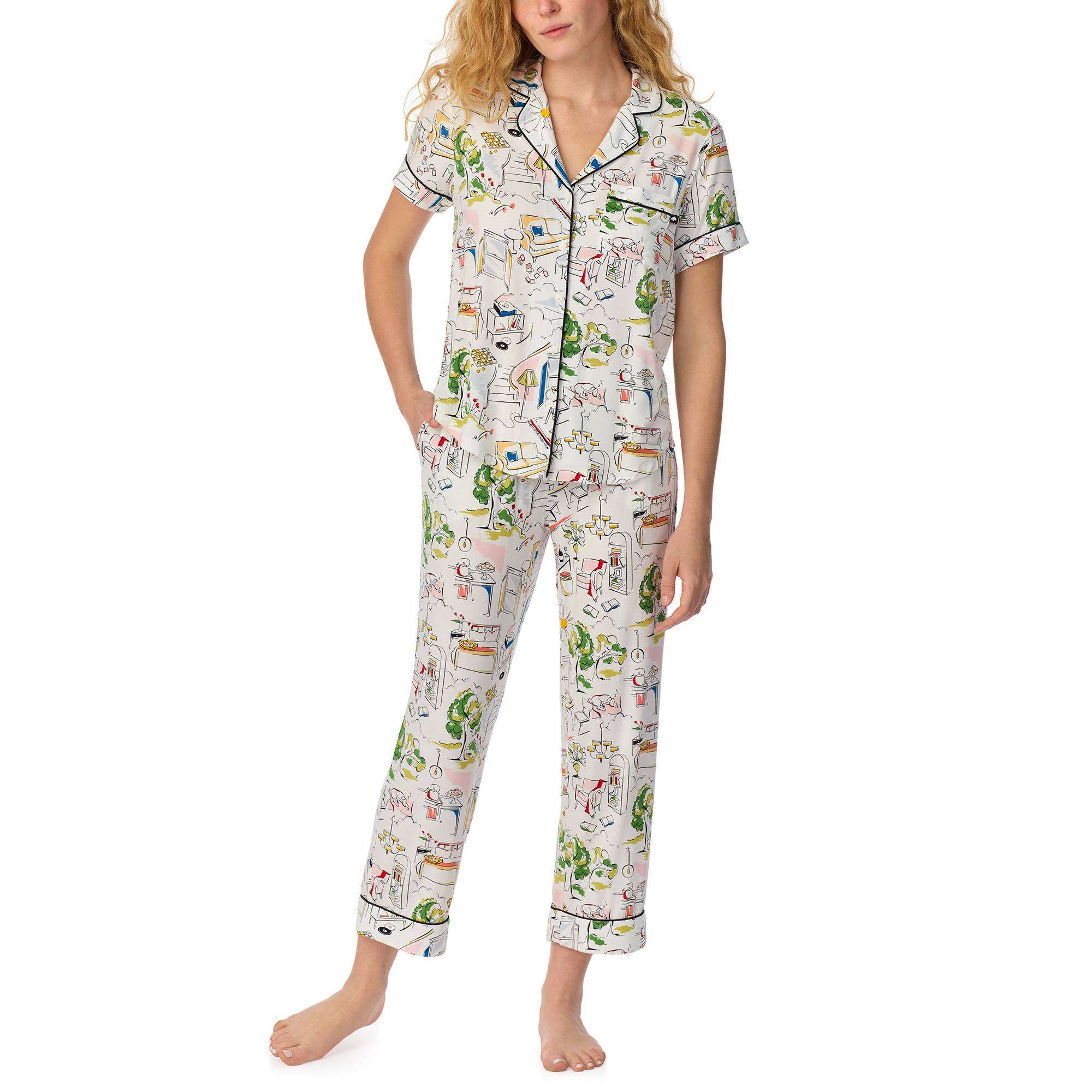 Kate Spade Cozy Weekend SS Cropped PJ Set