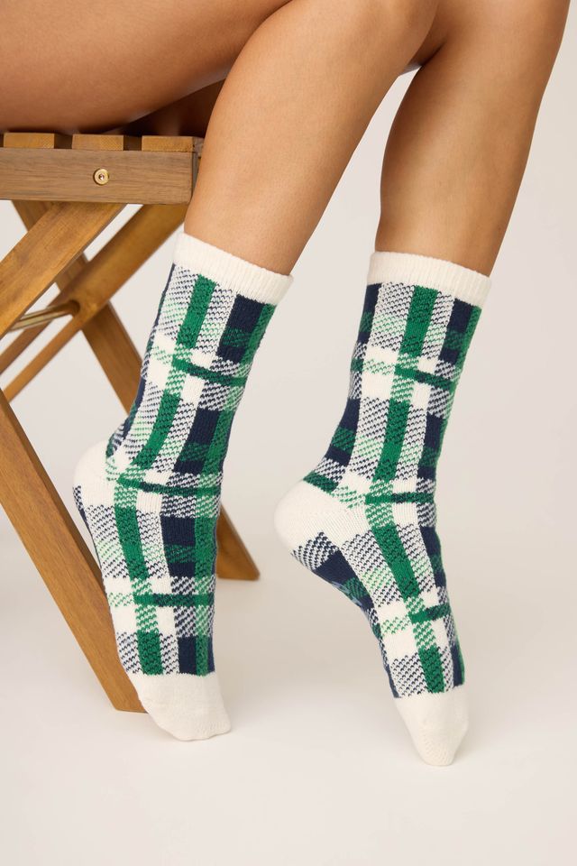 P.J. Salvage Let`s Get Cozy Plaid Crew Sock