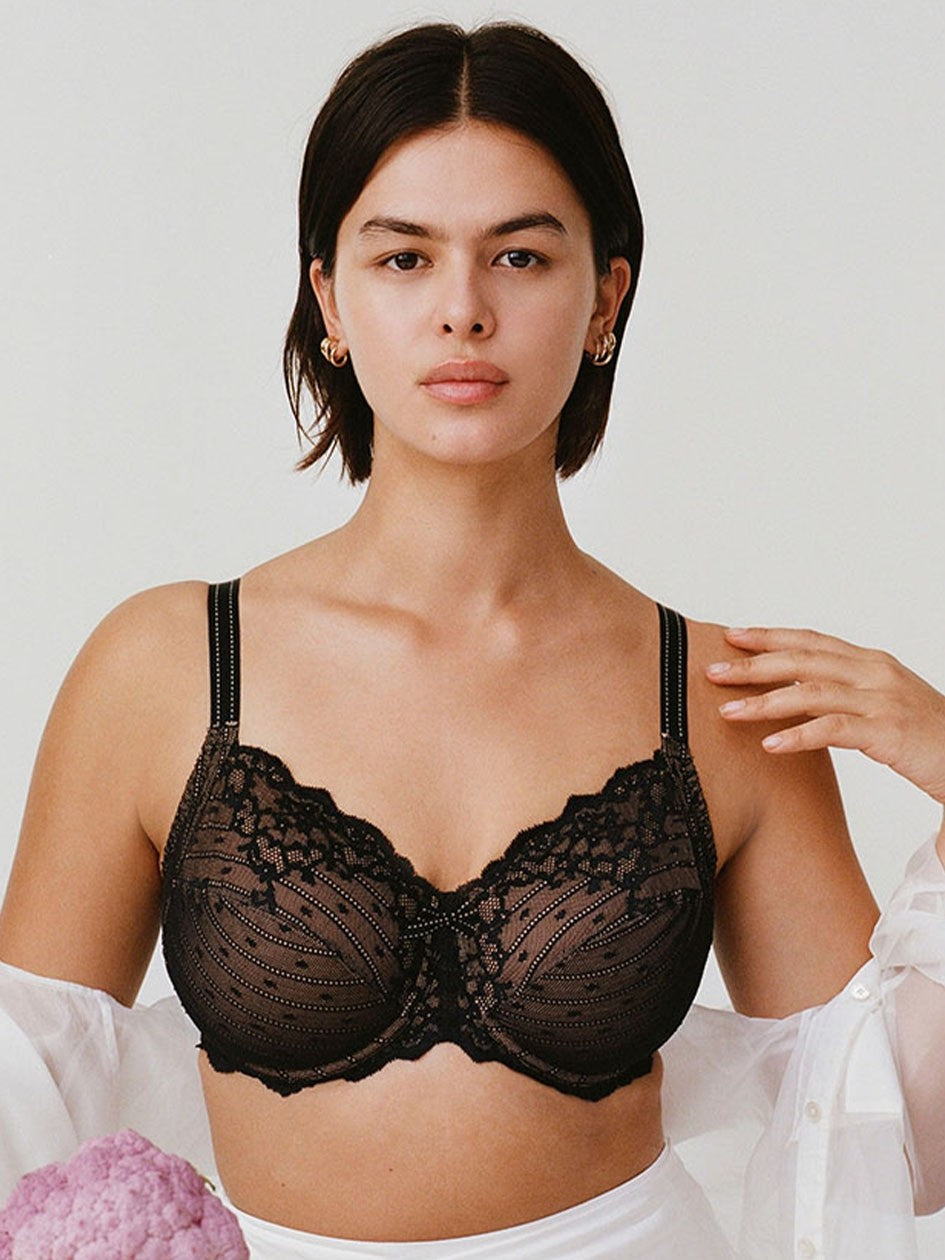 Chantelle Rive Gauche 3-Part Cup Underwire Bra - Black