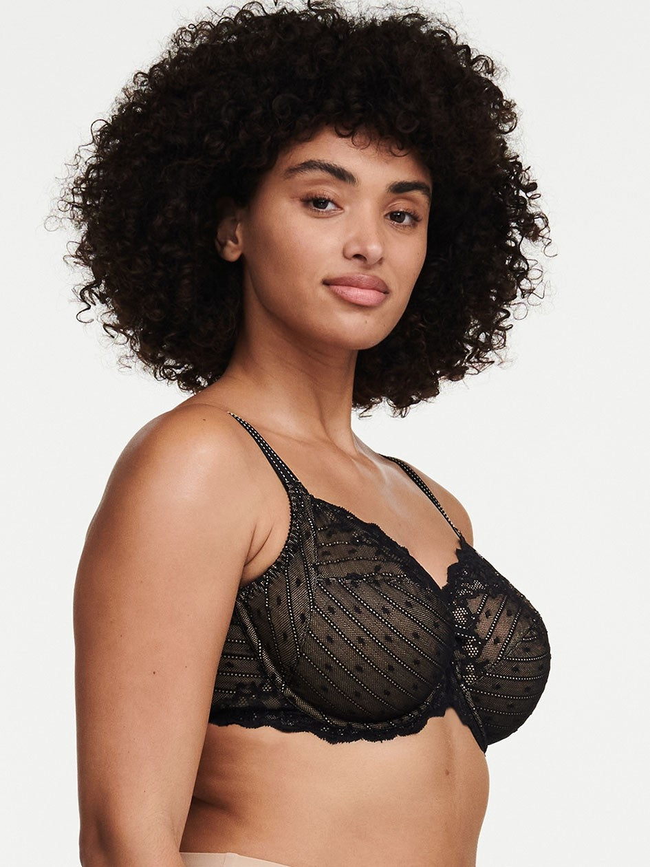 Chantelle Graphic Support Lace Full Coverage Unlined Bra, Up to G