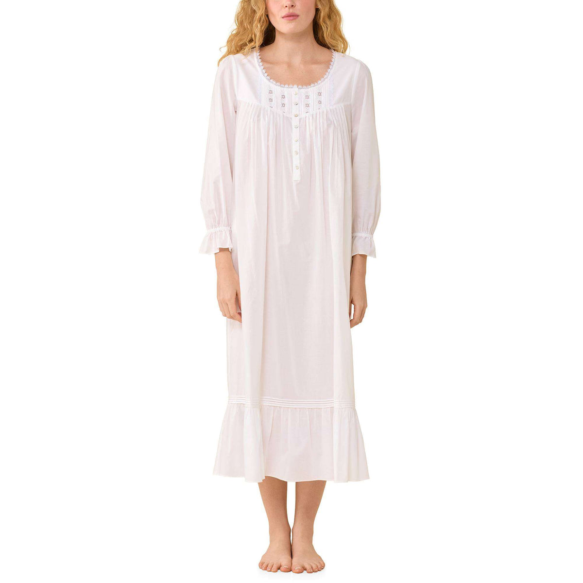 Eileen West Cotton Woven Lawn 50" Ballet L/S NIghtgown