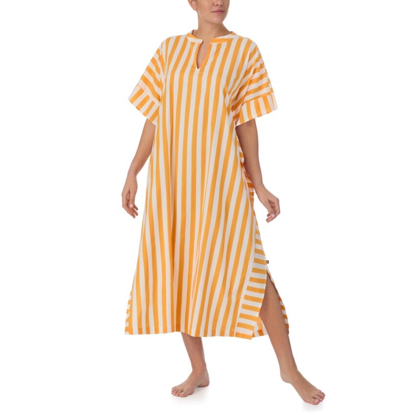 Kate Spade Short Sleeve Awning Striped  Long Caftan