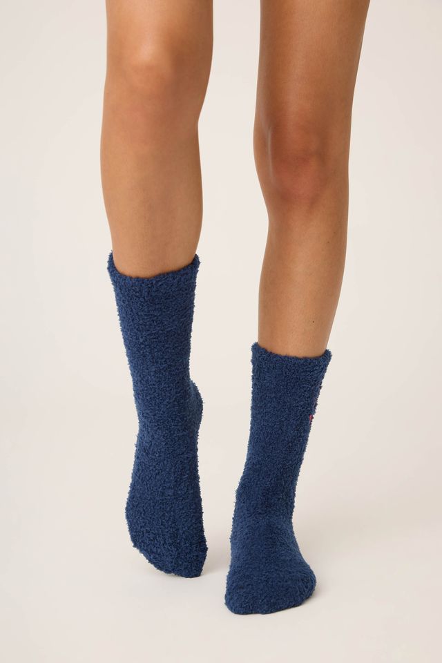 P.J. Salvage Parisian Dreams Heart Print Crew Socks