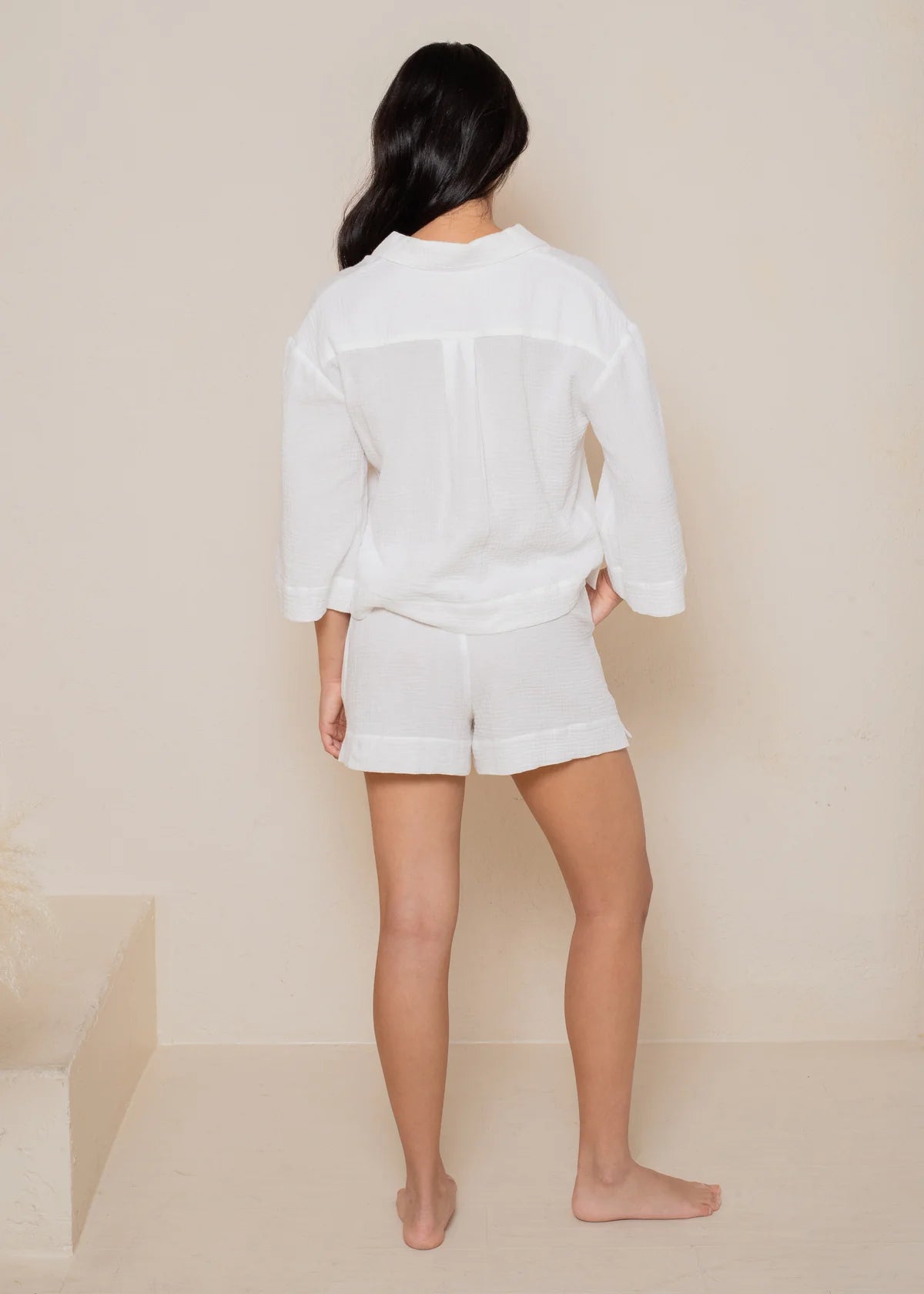 cotton gauze wide sleeve top