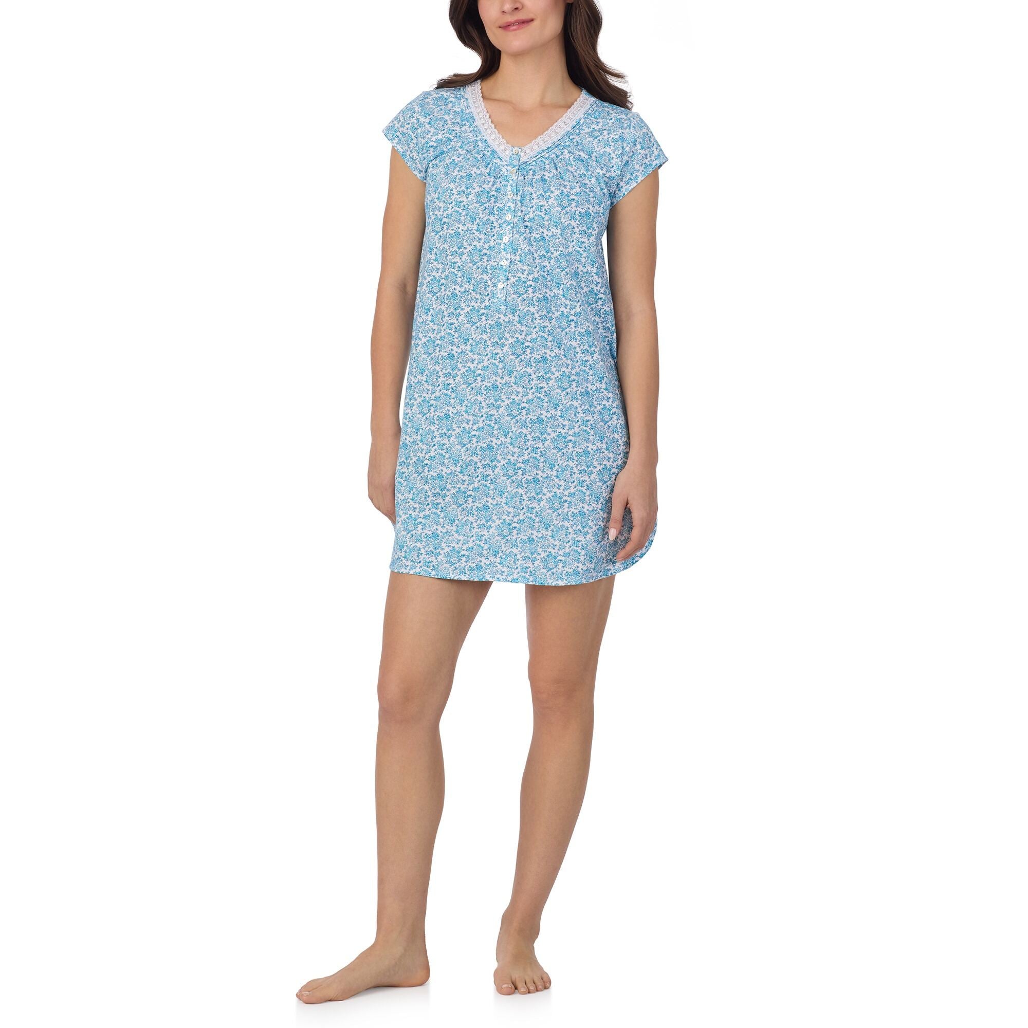 Eileen West Cotton Jersey Knit Short Cap/S Nightshirt