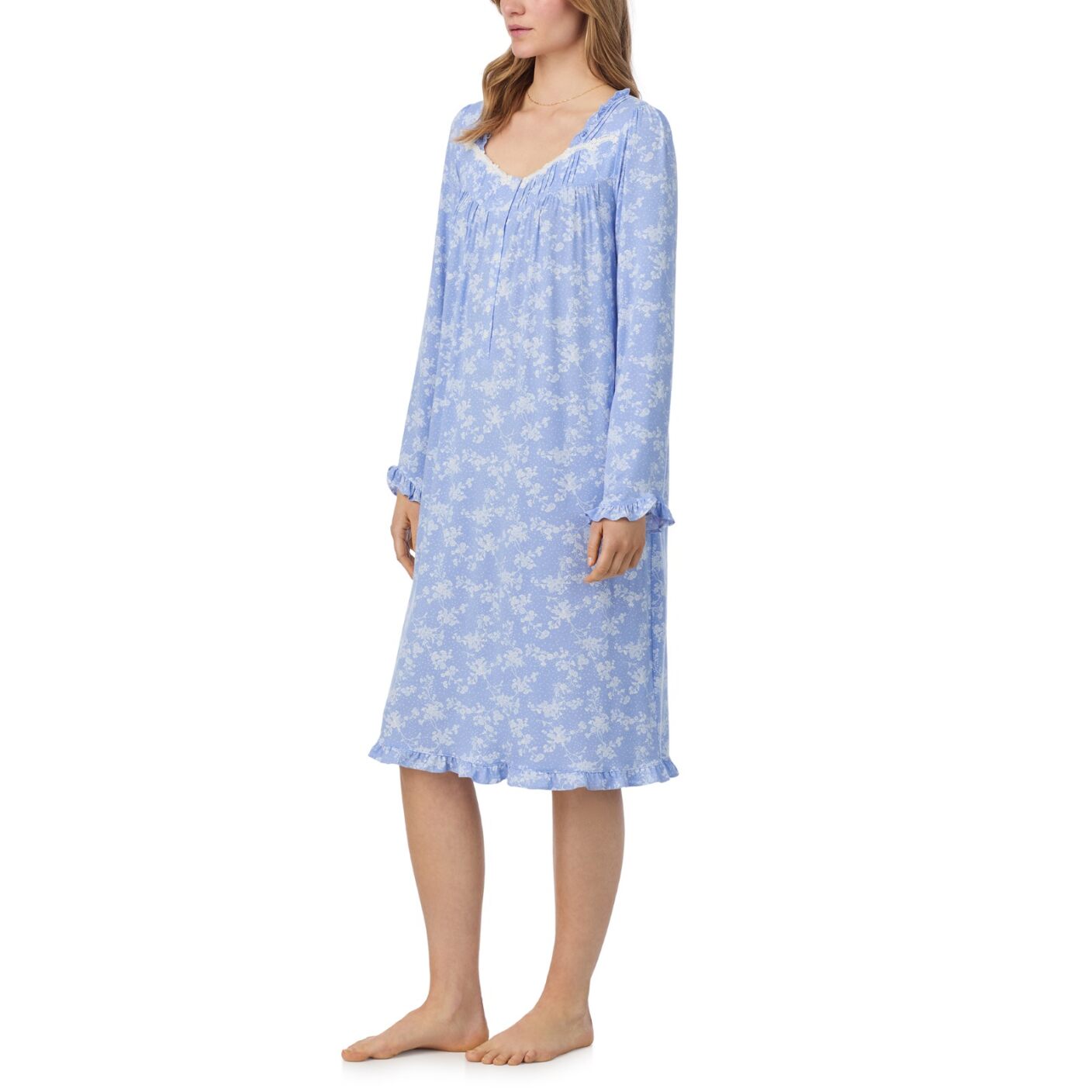 Eileen West Modal Spandex Jersey 42" L/S Waltz Nightgown