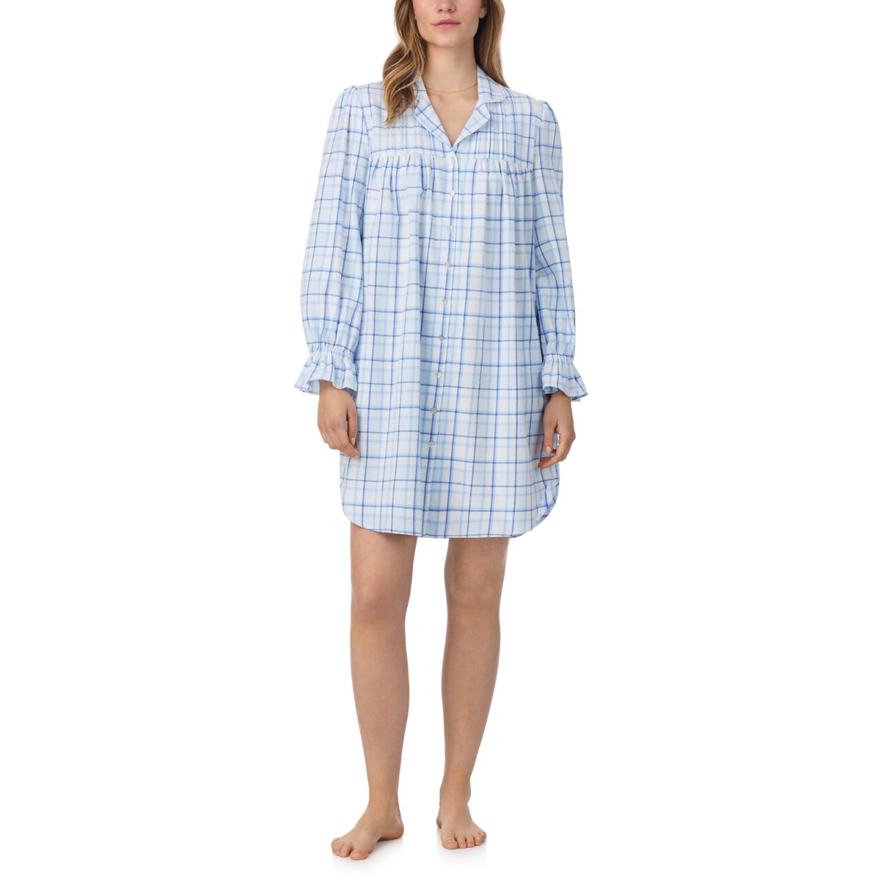 Eileen West L/S Notch Collar Short Sleepshirt