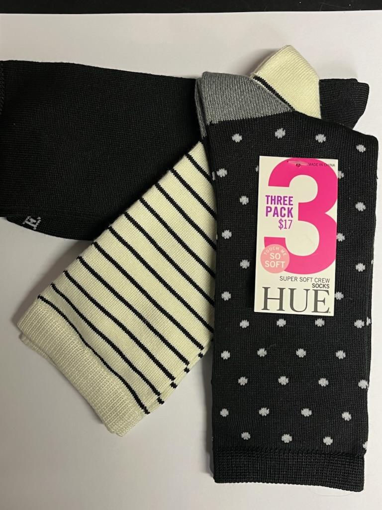 Hue Super Soft Crew 3 Pair Pack One Size Dots Pack