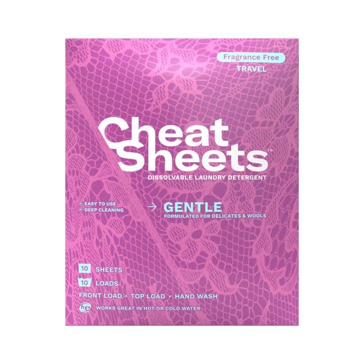 Cheat Sheets Gentle Travel 10 Pack- Fragrance Free