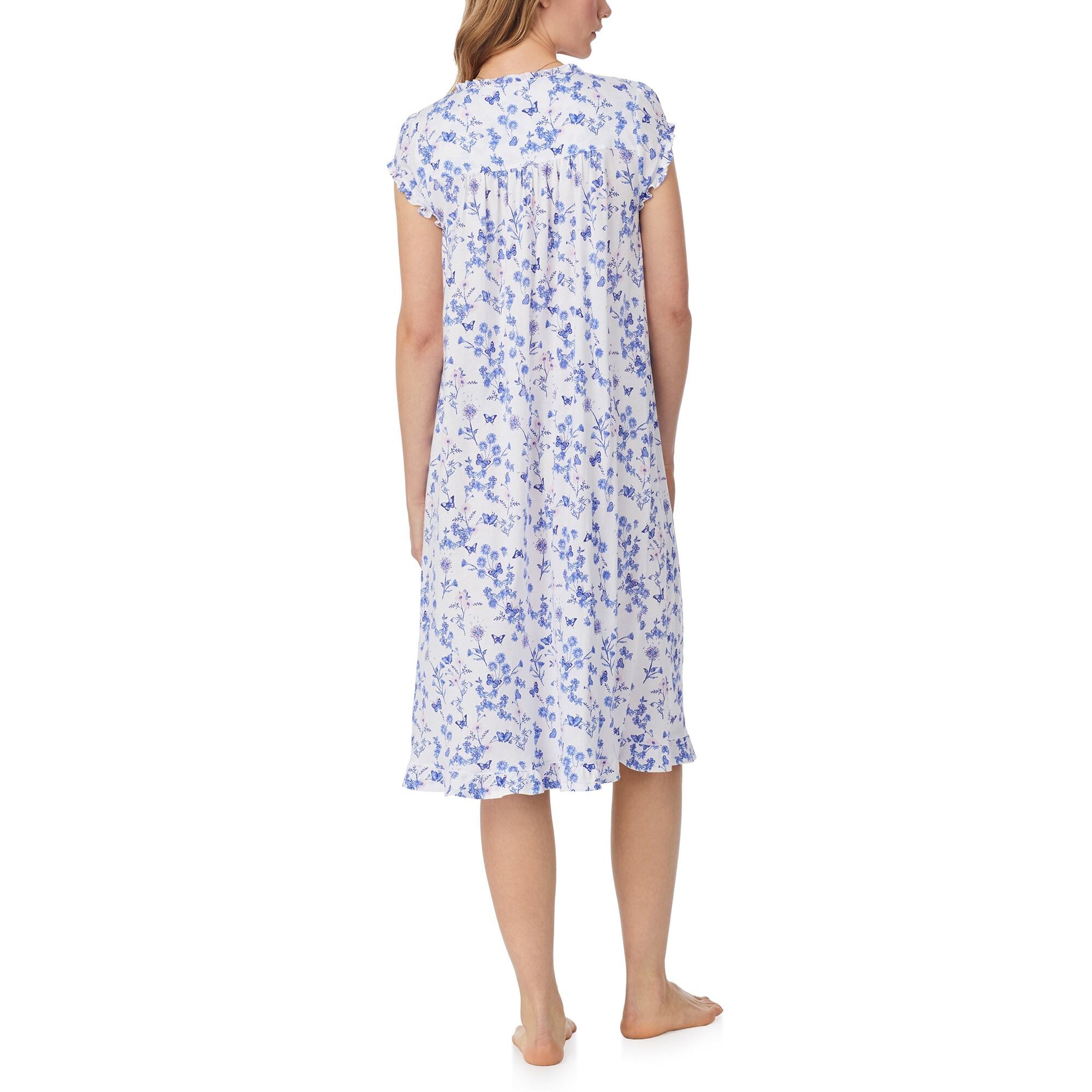 Eileen West 42" Butterfly Garden Cotton Modal Knit Waltz Nightgown