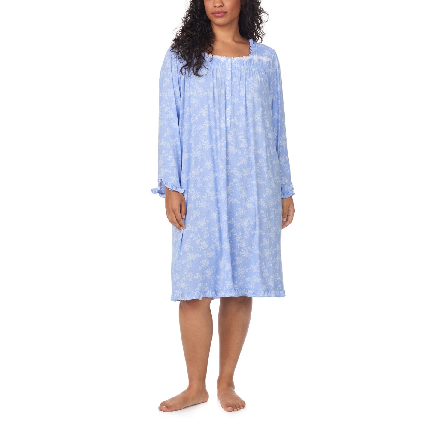 Eileen West Modal Spandex Jersey 42" L/S Waltz Nightgown