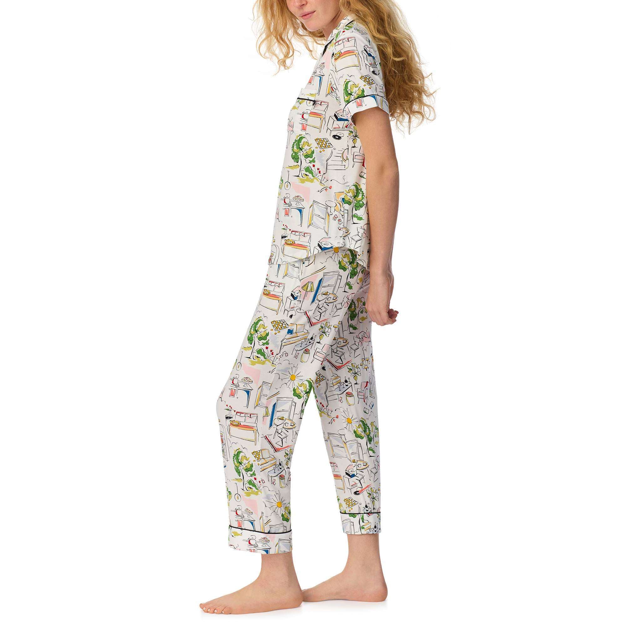 Kate Spade Cozy Weekend SS Cropped PJ Set