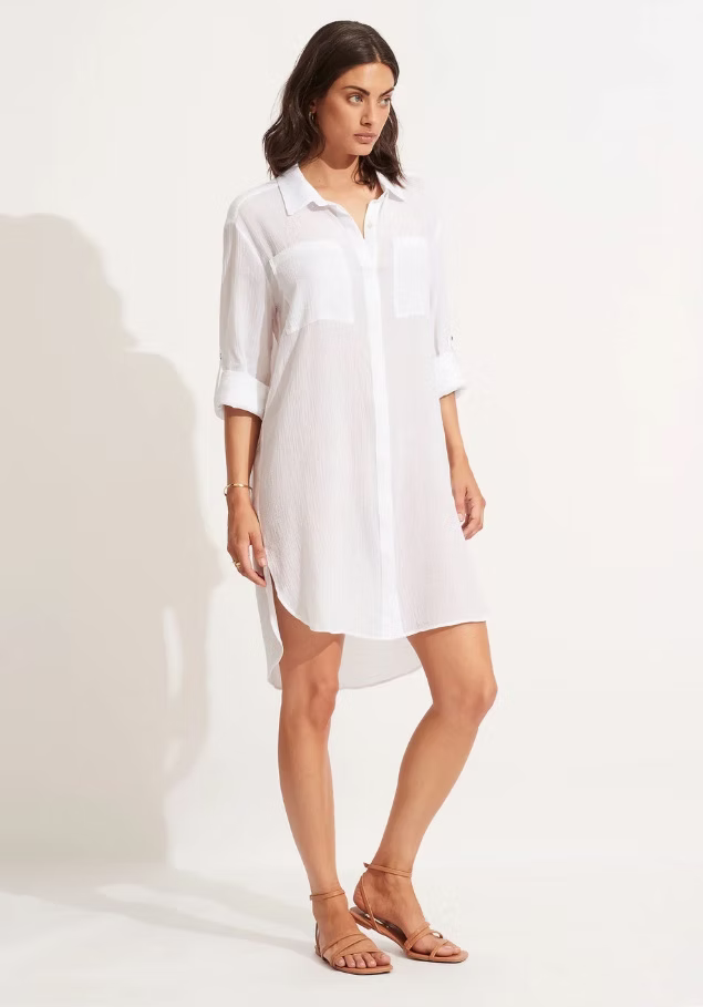 Seafolly Beach Basics Crinkle Twill Beach Shirt
